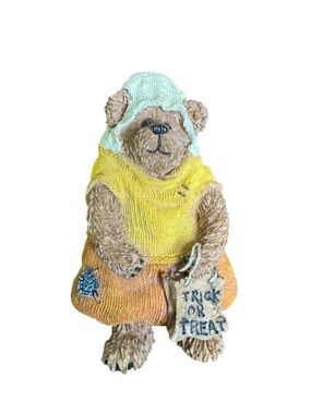 Boyds Bears Brown Bear Brooch in Yellow Top and Orange Skirt - Halloween
